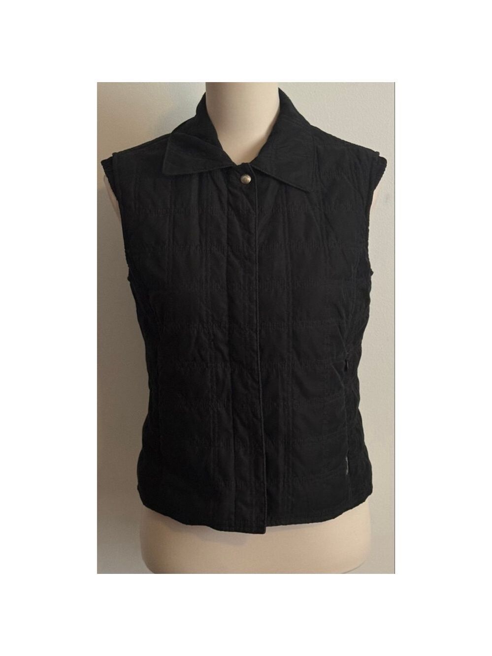 Women's Façonnable Black Quilted Vest XS